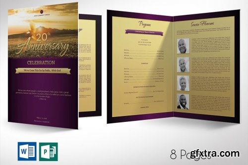 CreativeMarket - Church Anniversary Program Lrge Word 4652191