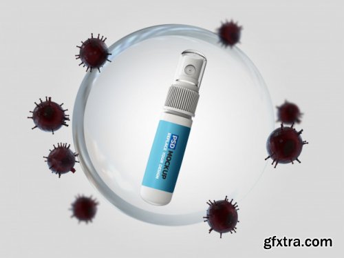 Alcohol spray corona virus mockup