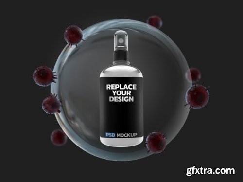 Alcohol spray corona virus mockup