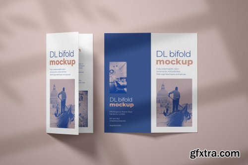 CreativeMarket - DL Bifold Brochure Mockup Set 4833393