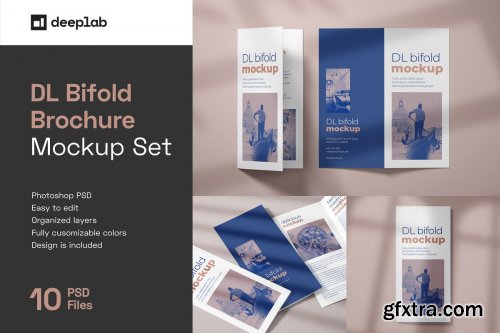 CreativeMarket - DL Bifold Brochure Mockup Set 4833393