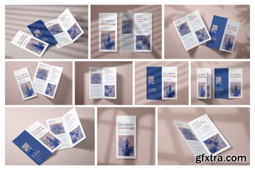 CreativeMarket - DL Bifold Brochure Mockup Set 4833393