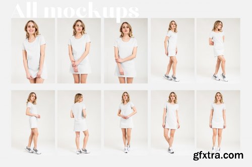 CreativeMarket - Women's Basic Dress Mockup Set 4777621