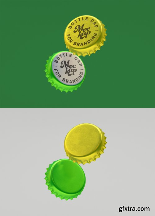 Two Bottle Caps Mockup 341029564