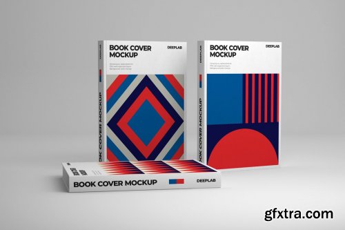 CreativeMarket - Vertical Book Hardcover Mockup Set 4536112