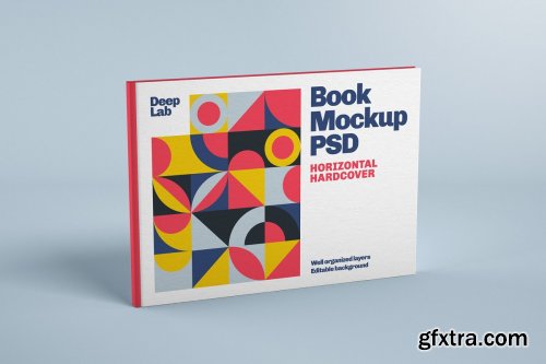 CreativeMarket - Horizontal Book Cover Mockup Set 4536062