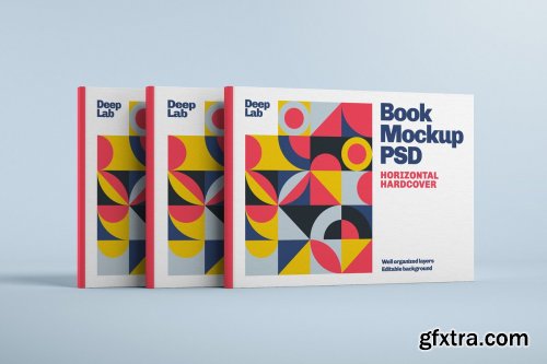 CreativeMarket - Horizontal Book Cover Mockup Set 4536062