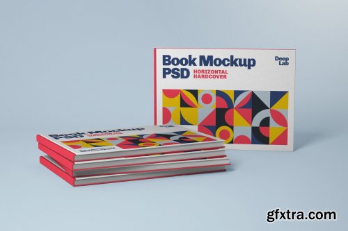 CreativeMarket - Horizontal Book Cover Mockup Set 4536062