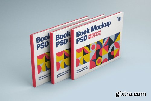 CreativeMarket - Horizontal Book Cover Mockup Set 4536062