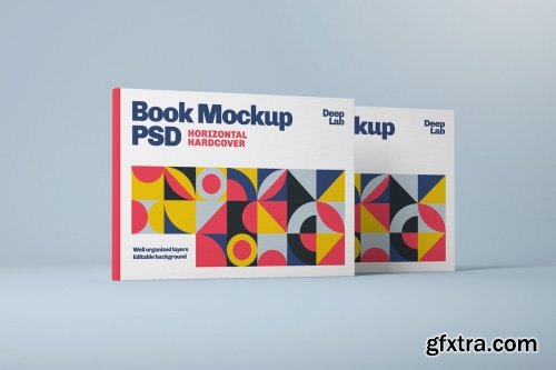 CreativeMarket - Horizontal Book Cover Mockup Set 4536062