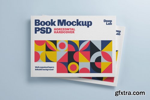 CreativeMarket - Horizontal Book Cover Mockup Set 4536062