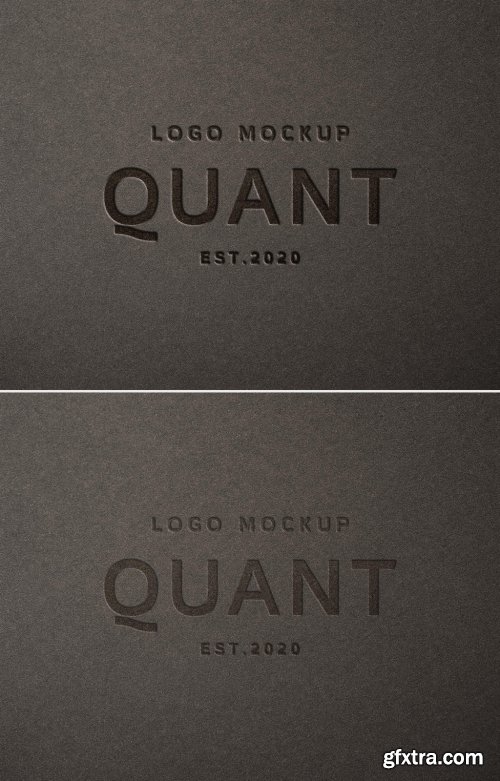 Dark Embossed Paper Effect Mockup 341468366