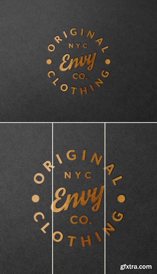 Copper Foil Embossed Paper Effect Mockup 341468056