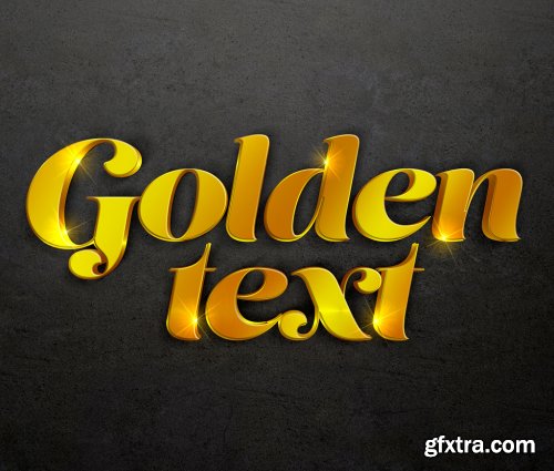 Golden 3D Text Effect Style Mockup 341458878