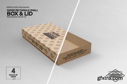 CreativeMarket - Small Rectangular Box & Lid Mockup 4824448