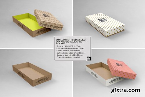 CreativeMarket - Small Rectangular Box & Lid Mockup 4824448