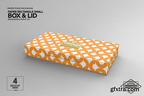 CreativeMarket - Small Rectangular Box & Lid Mockup 4824448