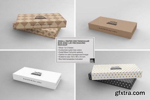 CreativeMarket - Small Rectangular Box & Lid Mockup 4824448