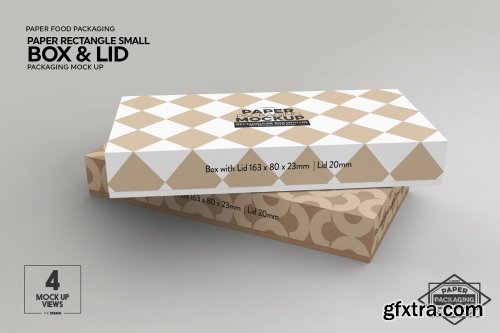 CreativeMarket - Small Rectangular Box & Lid Mockup 4824448