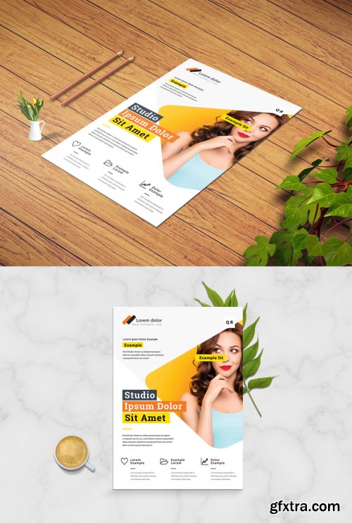 Creative Business Flyer Layout with Orange Accent 341007387