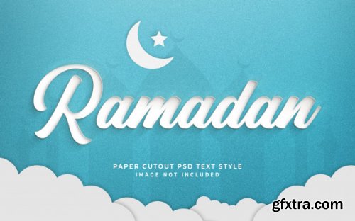 Luxurious ramadan 3d text style effect mockup