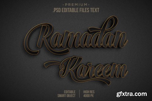 Luxurious ramadan 3d text style effect mockup