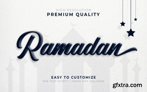 Luxurious ramadan 3d text style effect mockup