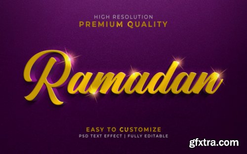 Luxurious ramadan 3d text style effect mockup