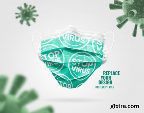 Medical mask versus virus mockup