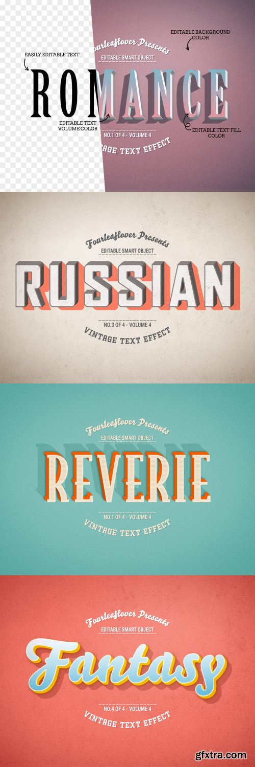 Retro Text Effect Mockup Bundle 341770732