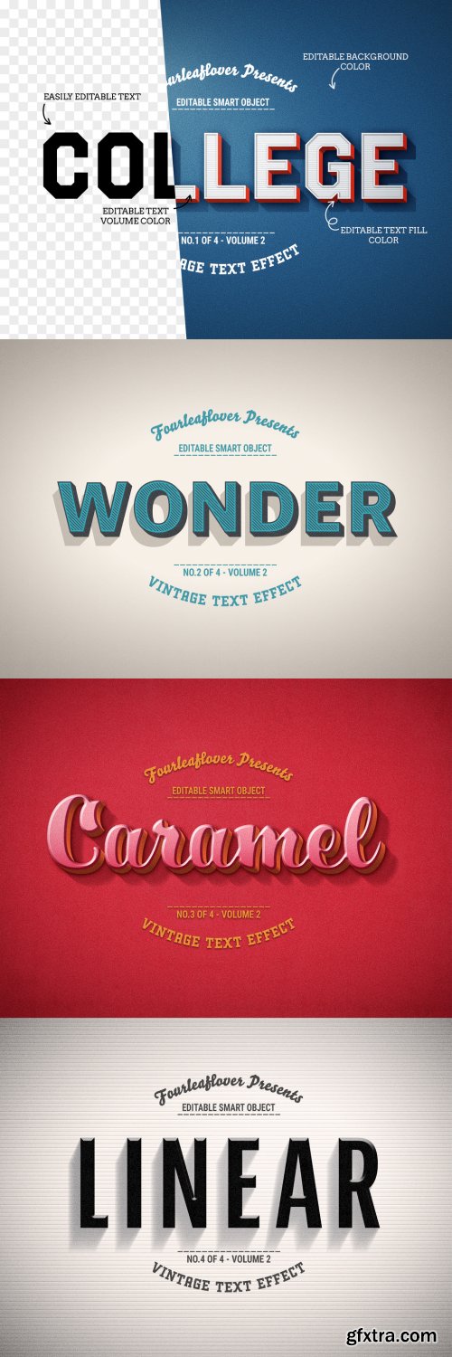 Retro Text Effect Mockup Bundle 341767896