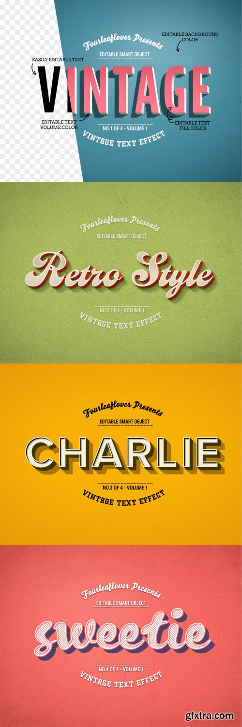 Retro Text Effect Mockup Bundle 01 341768692