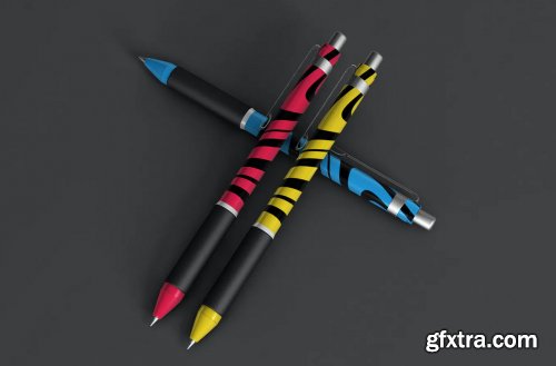 Colorful Pens Mockup