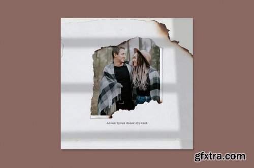 Paper torn & burn photo templates