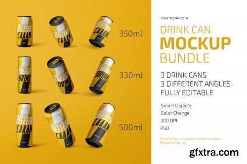 CreativeMarket - Drink Can Mockup Bundle 4832462