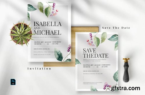 Romantic Floral Invitation Set EZ