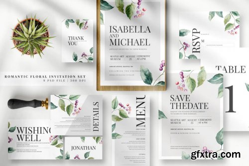 Romantic Floral Invitation Set EZ