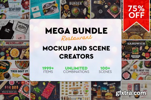 CreativeMarket - Mega Bundle Restaurant Scene Creator 3738881