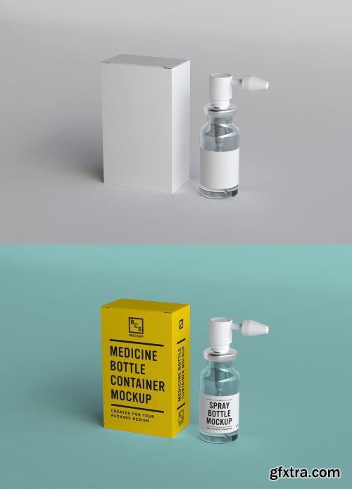 Medicine Spray Bottle Container Mockup 342469577