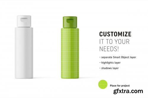 CreativeMarket - Matt cosmetic bottle mockup 4825844