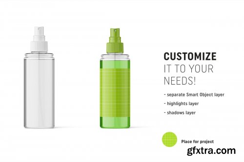 CreativeMarket - Transparent cosmetic bottle mockup 4825858