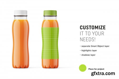 CreativeMarket - Carrot juice bottle mockup 4816116