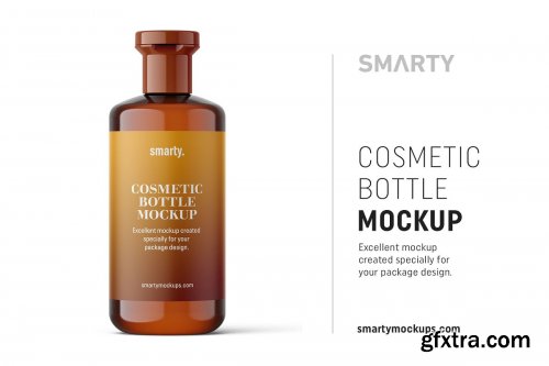 CreativeMarket - Amber cosmetic bottle mockup 4817361