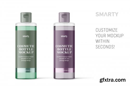 CreativeMarket - Transparent cosmetic bottle mockup 4817638