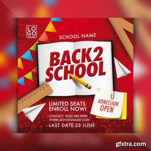 Back to school party flyer