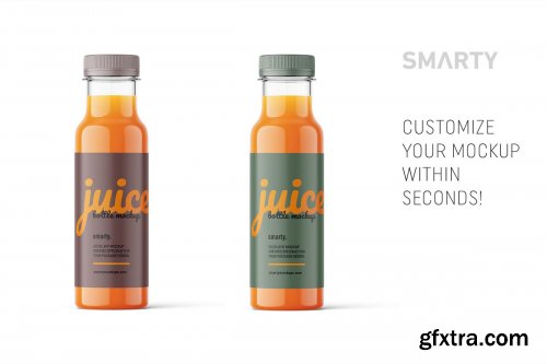 CreativeMarket - Carrot juice bottle mockup 4825702