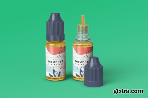 CreativeMarket - E-Juice Vape Dropper Bottle MockUp 4399413