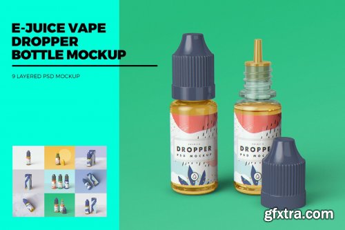 CreativeMarket - E-Juice Vape Dropper Bottle MockUp 4399413