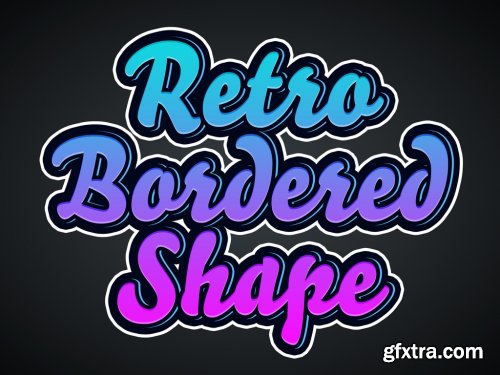 Retro Bordered Shape Text Effect Mockup 343517710