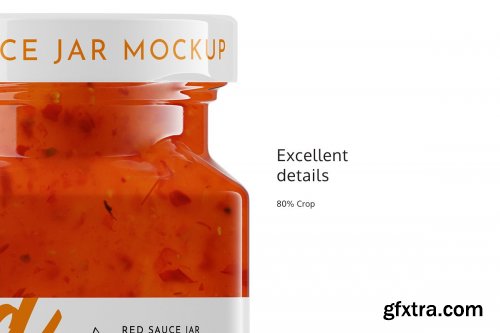 CreativeMarket - Red Sauce Jar Mockup #5 4851725